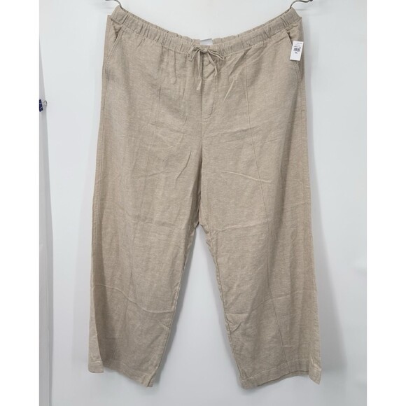 GAP Pants - NWT Gap Linen Flax Wide Leg Pull On Pants Women's XL coastal summer pants
